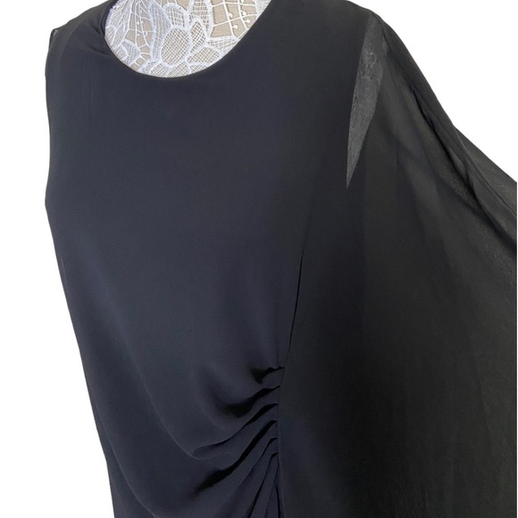 NWT Kobi Halperin Sheila One-Sleeve Chiffon Dress Black size XXL - Picture 7 of 9